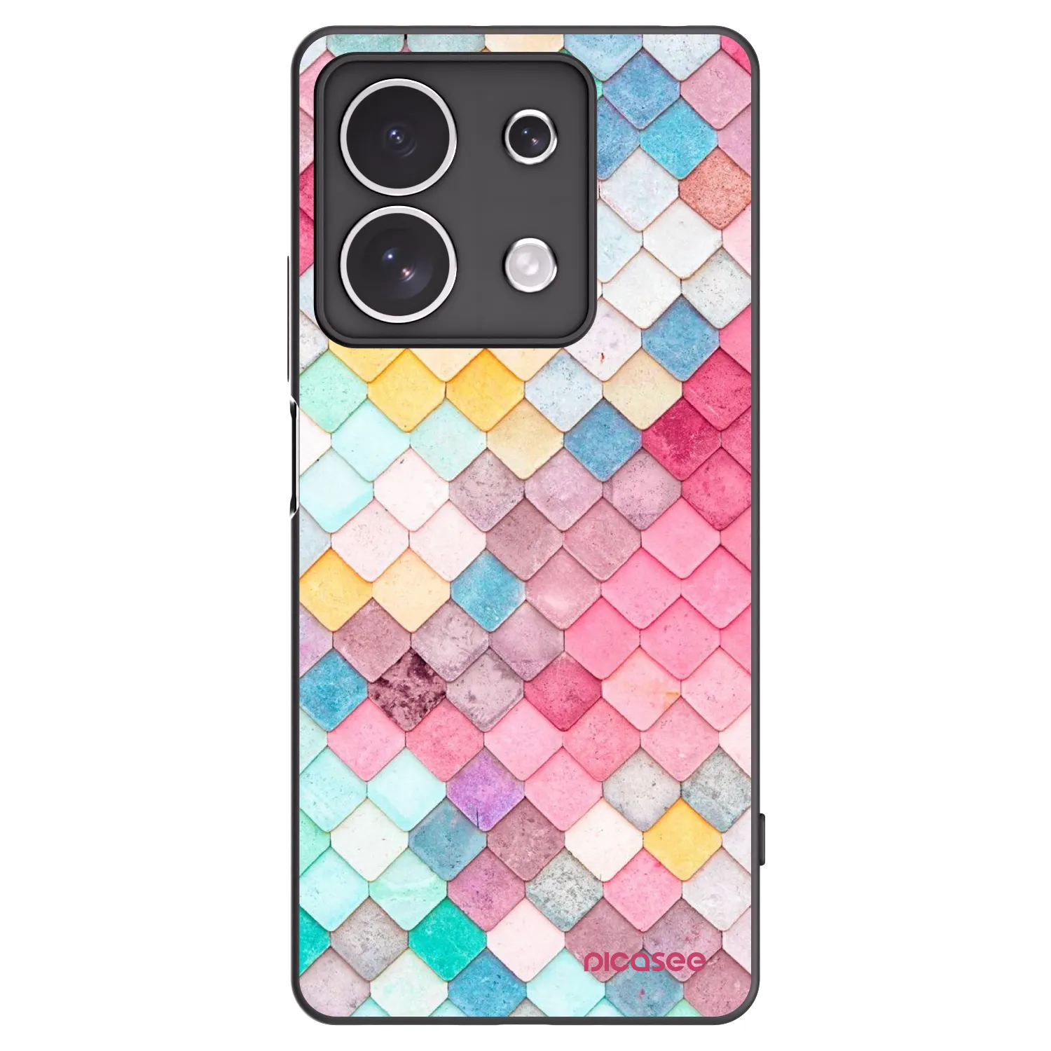 Picasee crna silikonska maskica za Xiaomi Redmi Note 13 4G - Colorful roof