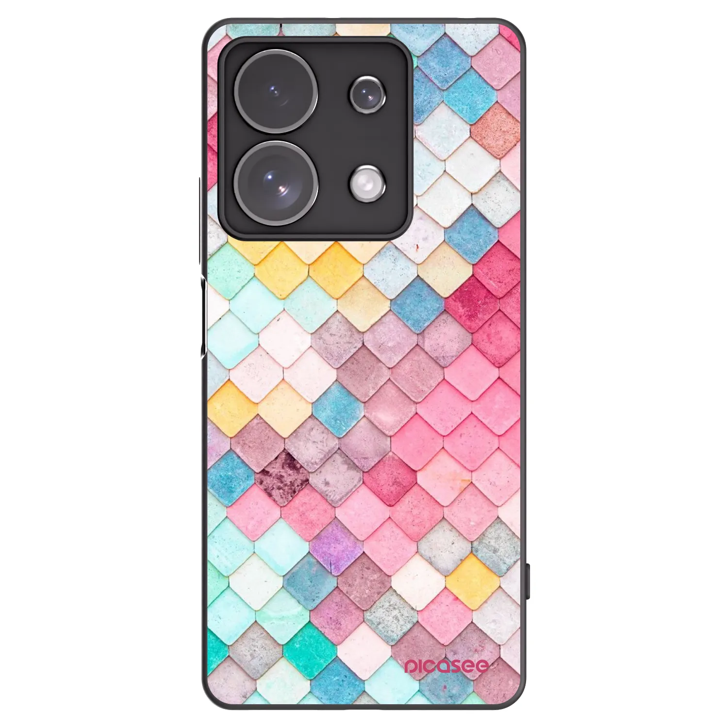 Picasee crna silikonska maskica za Xiaomi Redmi Note 13 Pro 4G - Colorful roof
