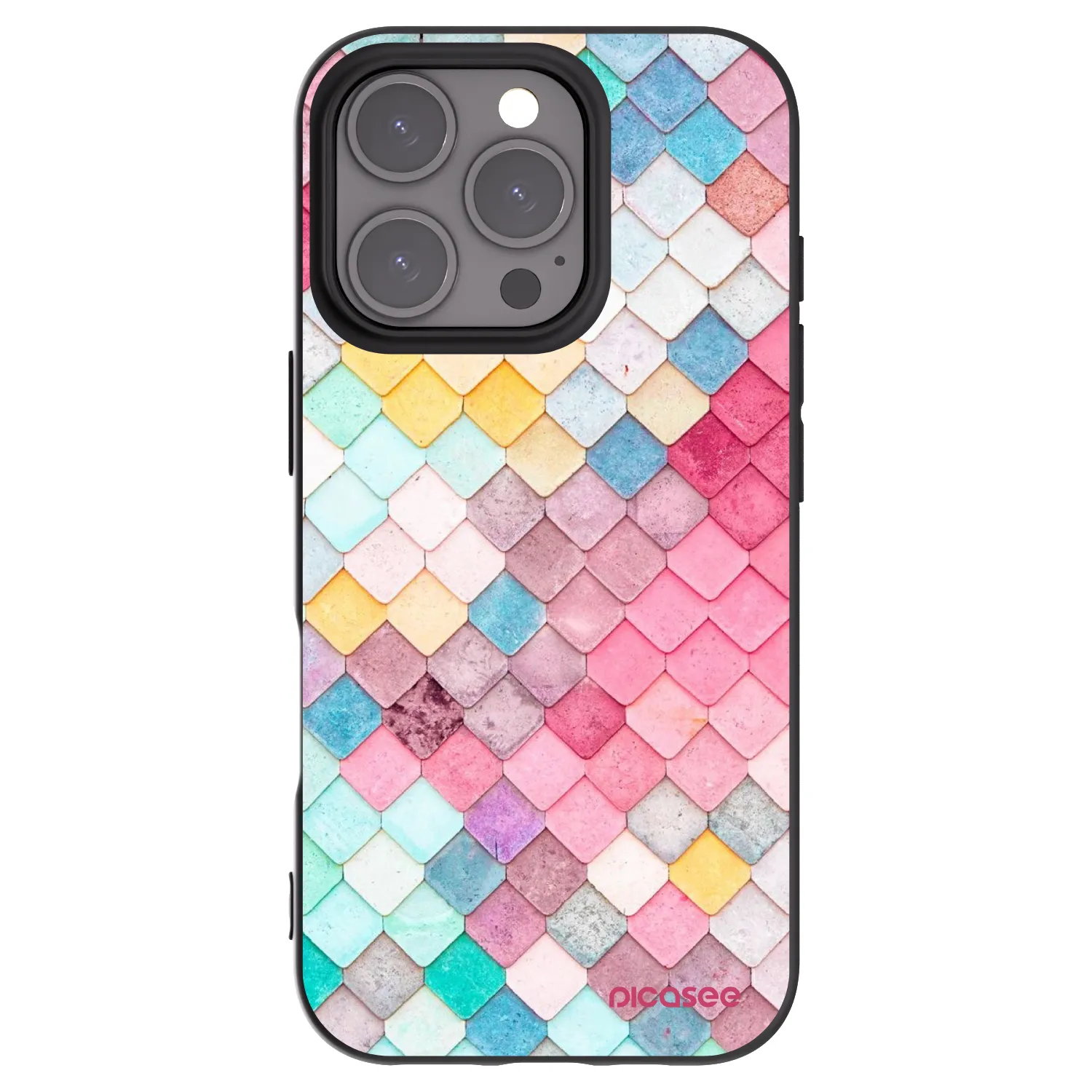 Picasee crna silikonska maskica za Apple iPhone 16 Pro - Colorful roof