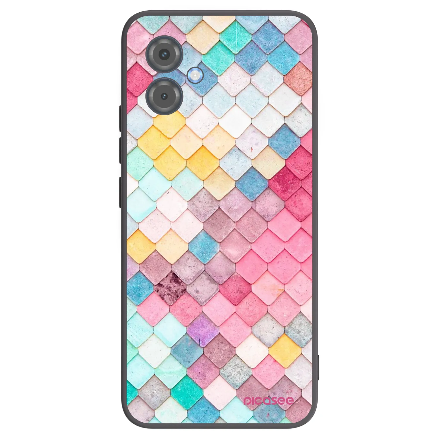 Picasee crna silikonska maskica za Motorola Moto G14 - Colorful roof