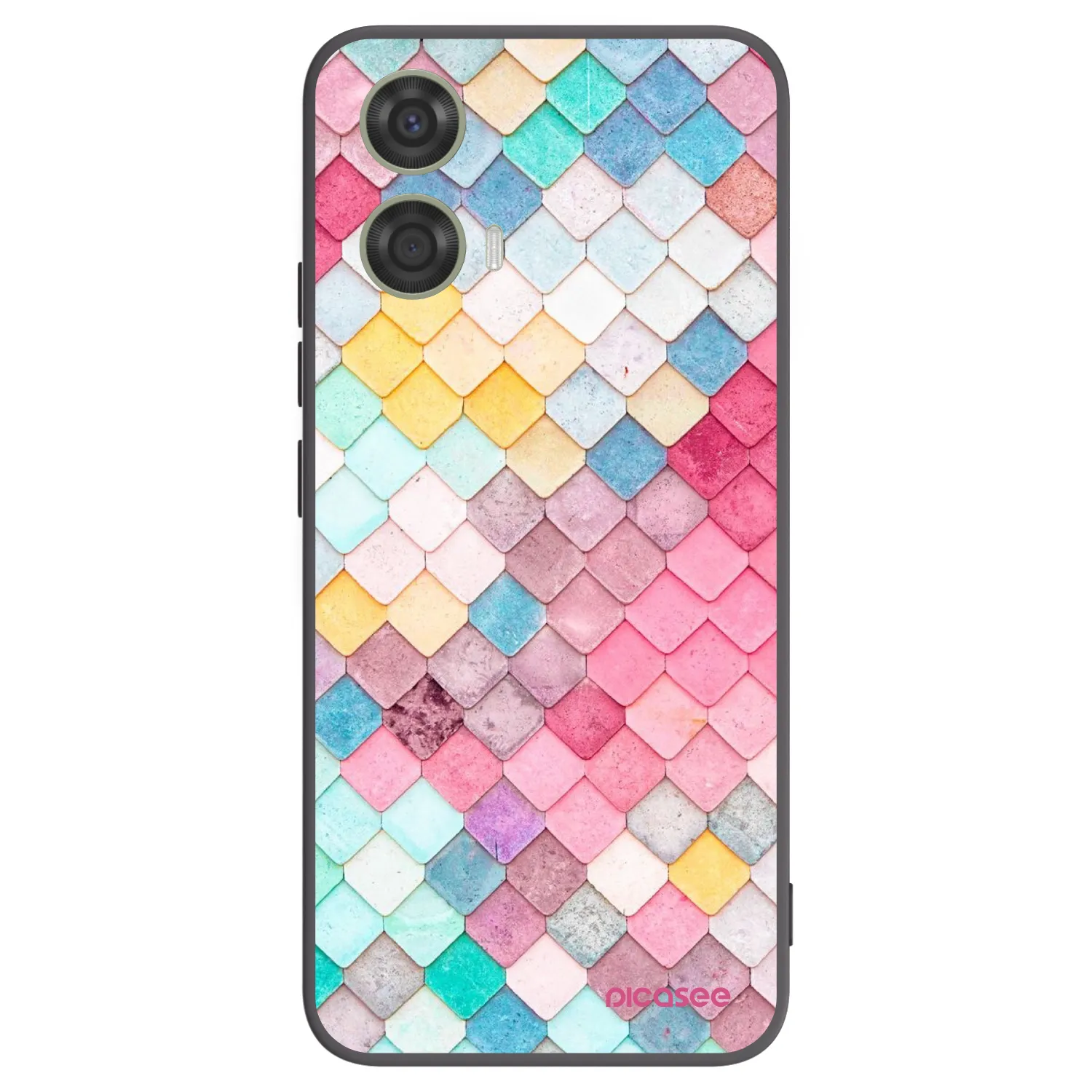 Picasee crna silikonska maskica za Motorola Moto G24 - Colorful roof