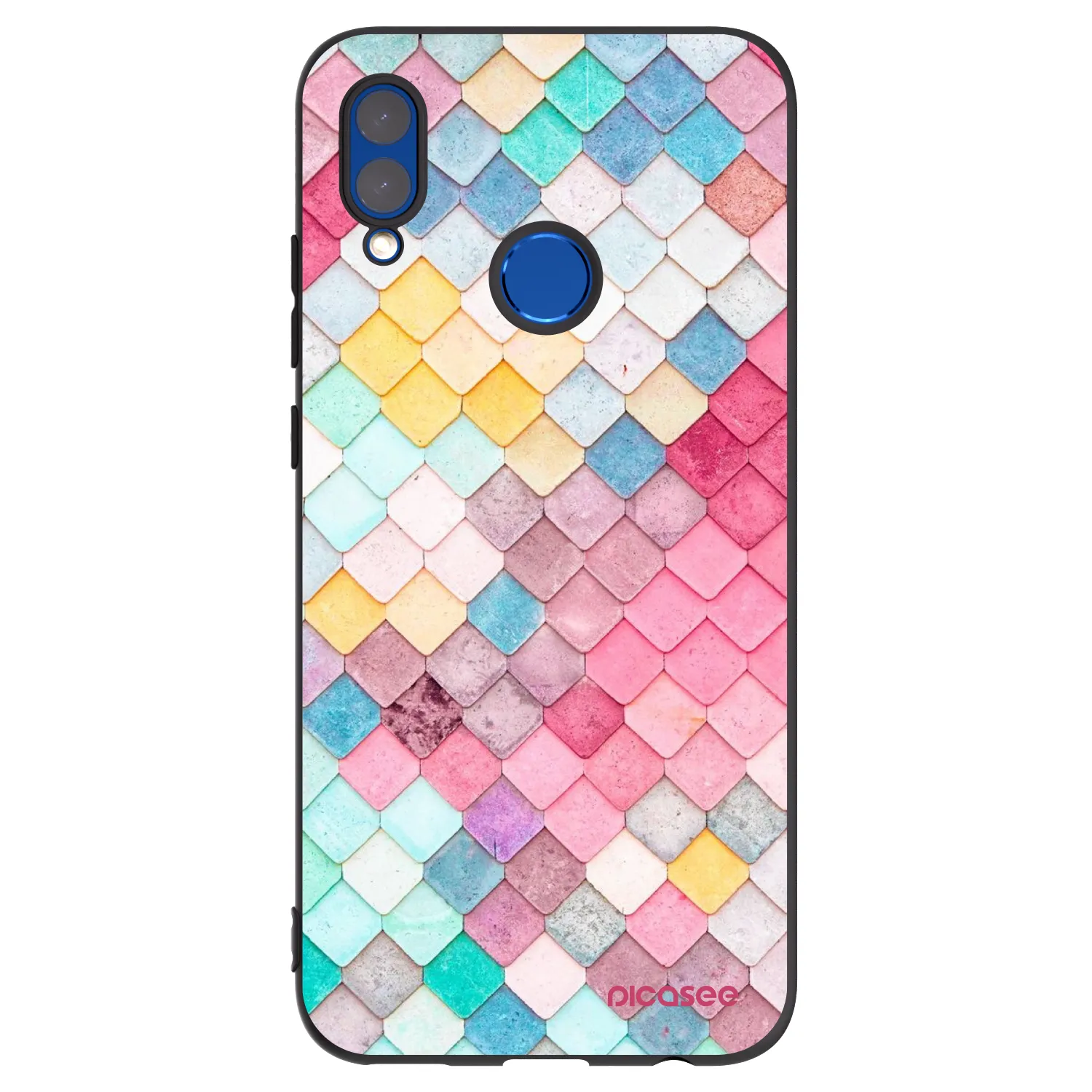 Picasee crna silikonska maskica za Huawei P Smart 2019 - Colorful roof