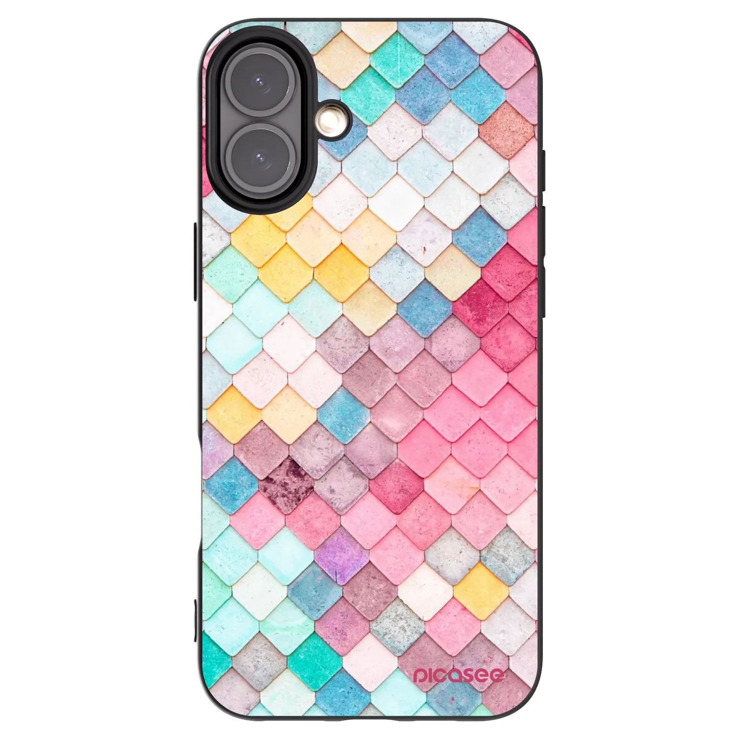 Picasee crna silikonska maskica za Apple iPhone 16 Plus - Colorful roof