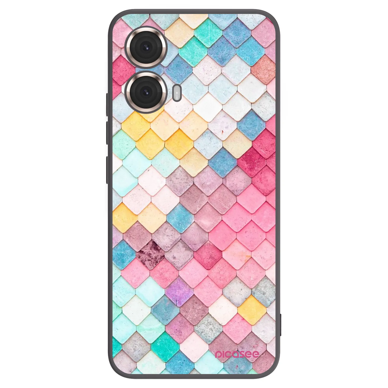 Picasee crna silikonska maskica za Motorola Moto G85 - Colorful roof
