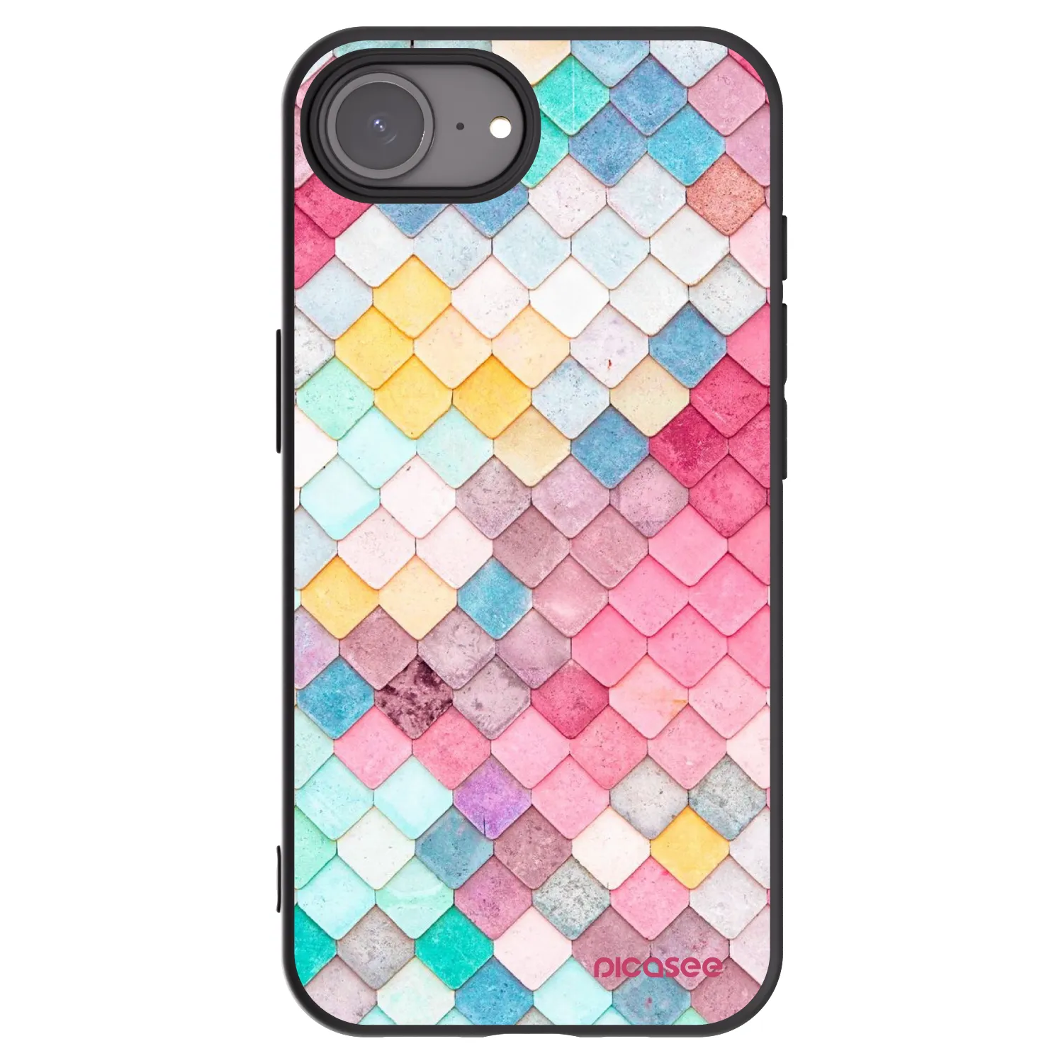 Picasee crna silikonska maskica za Apple iPhone 16e - Colorful roof