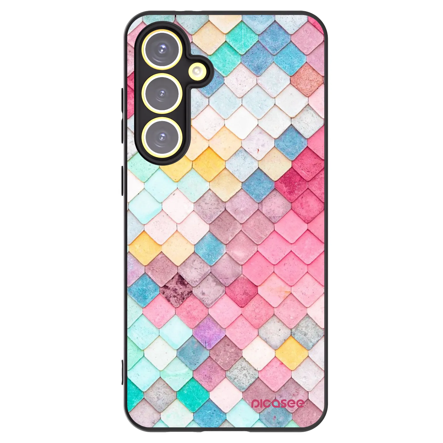 Picasee crna silikonska maskica za Samsung Galaxy S24 FE S721B - Colorful roof