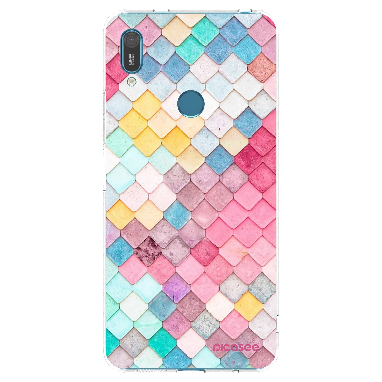 Picasee silikonska prozirna maskica za Huawei Y7 2019 - Colorful roof