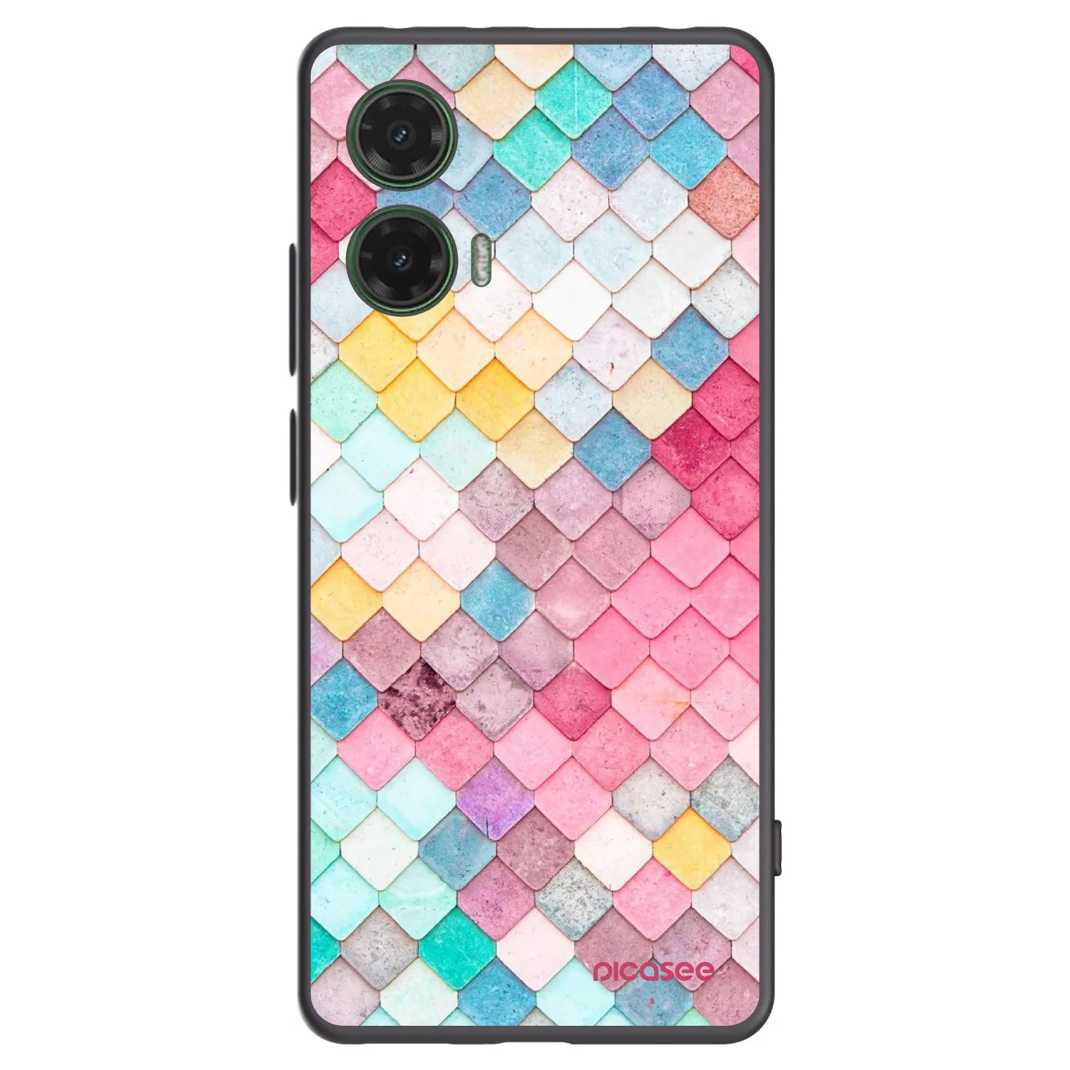 Picasee crna silikonska maskica za Motorola Moto G35 5G - Colorful roof