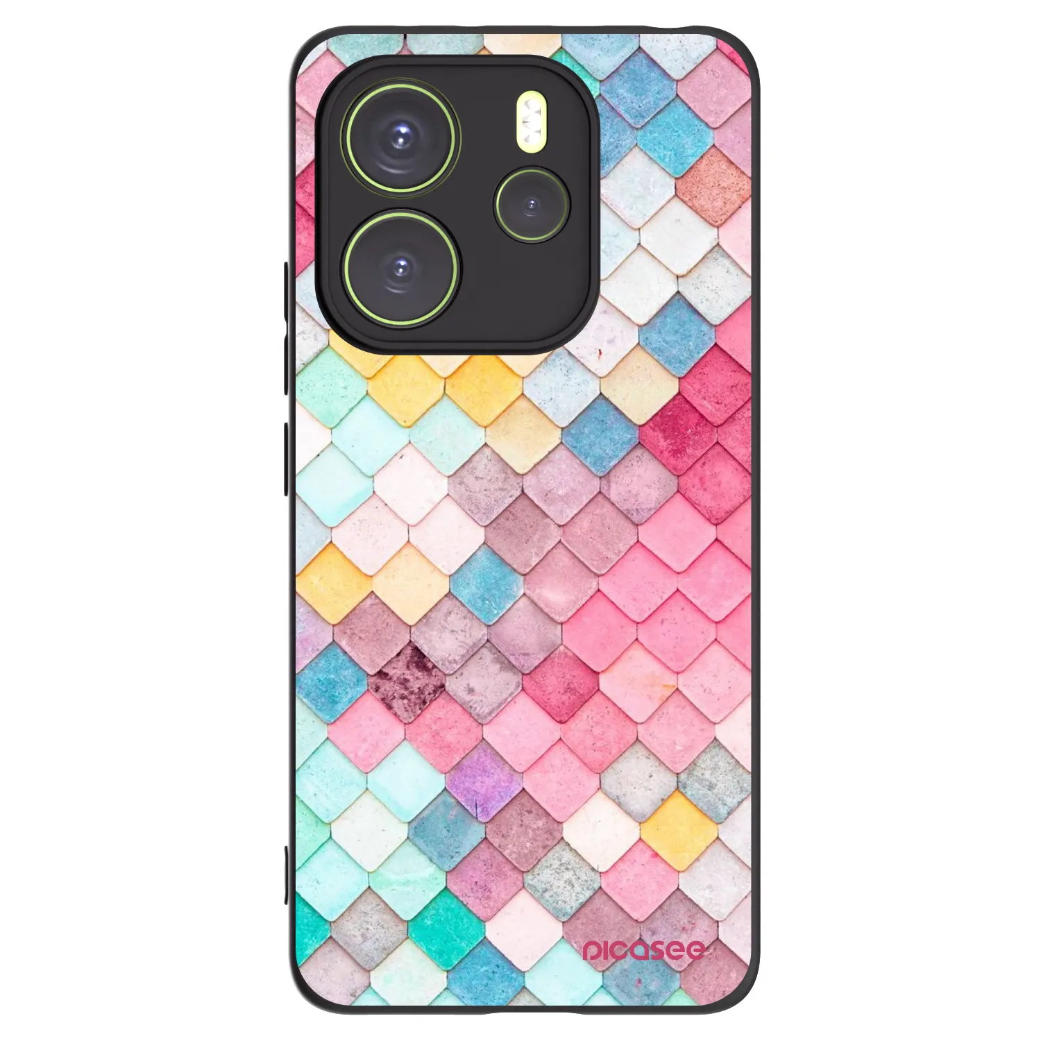 Picasee crna silikonska maskica za Xiaomi Redmi Note 14 4G - Colorful roof