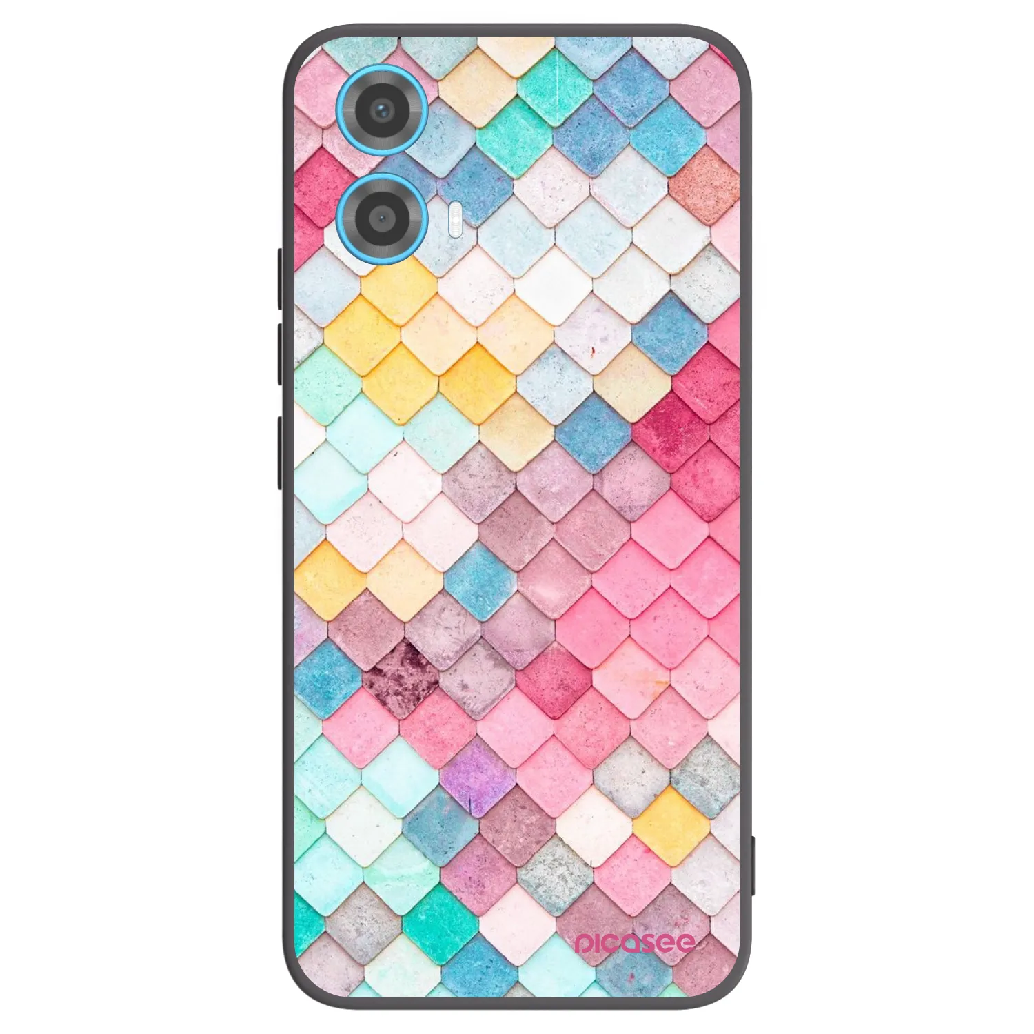 Picasee crna silikonska maskica za Motorola Moto G34 5G - Colorful roof