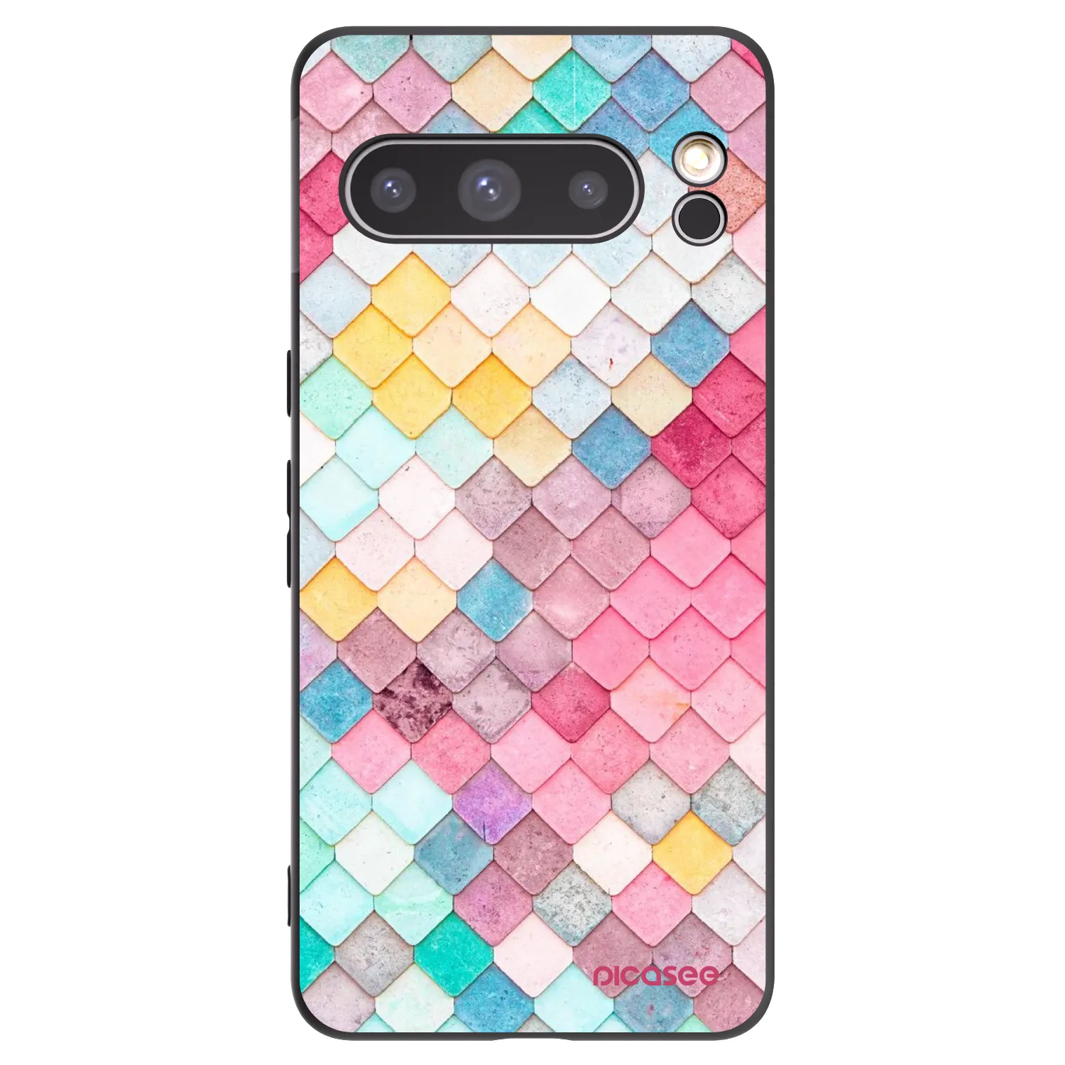 Picasee crna silikonska maskica za Google Pixel 8 Pro - Colorful roof