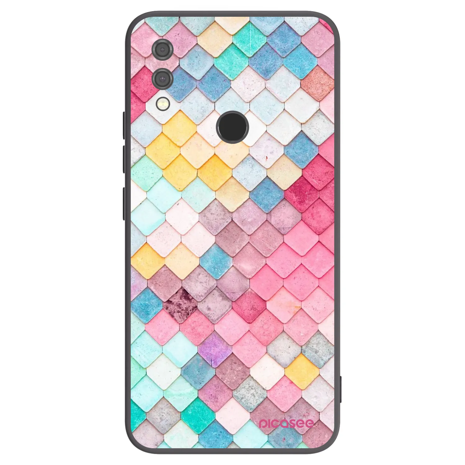 Picasee crna silikonska maskica za Xiaomi Redmi Note 7 - Colorful roof