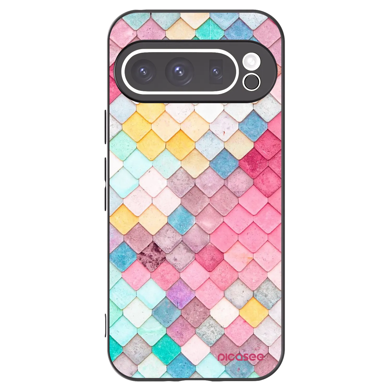Picasee crna silikonska maskica za Google Pixel 9 Pro - Colorful roof
