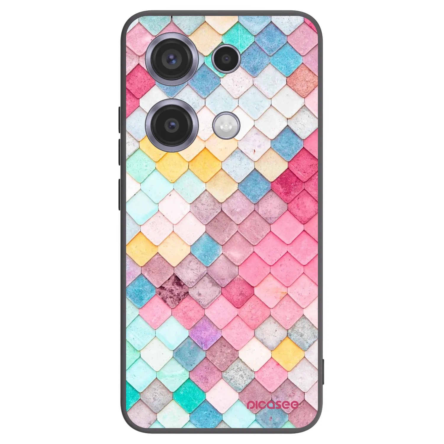 Picasee crna silikonska maskica za Xiaomi Redmi Note 14S - Colorful roof