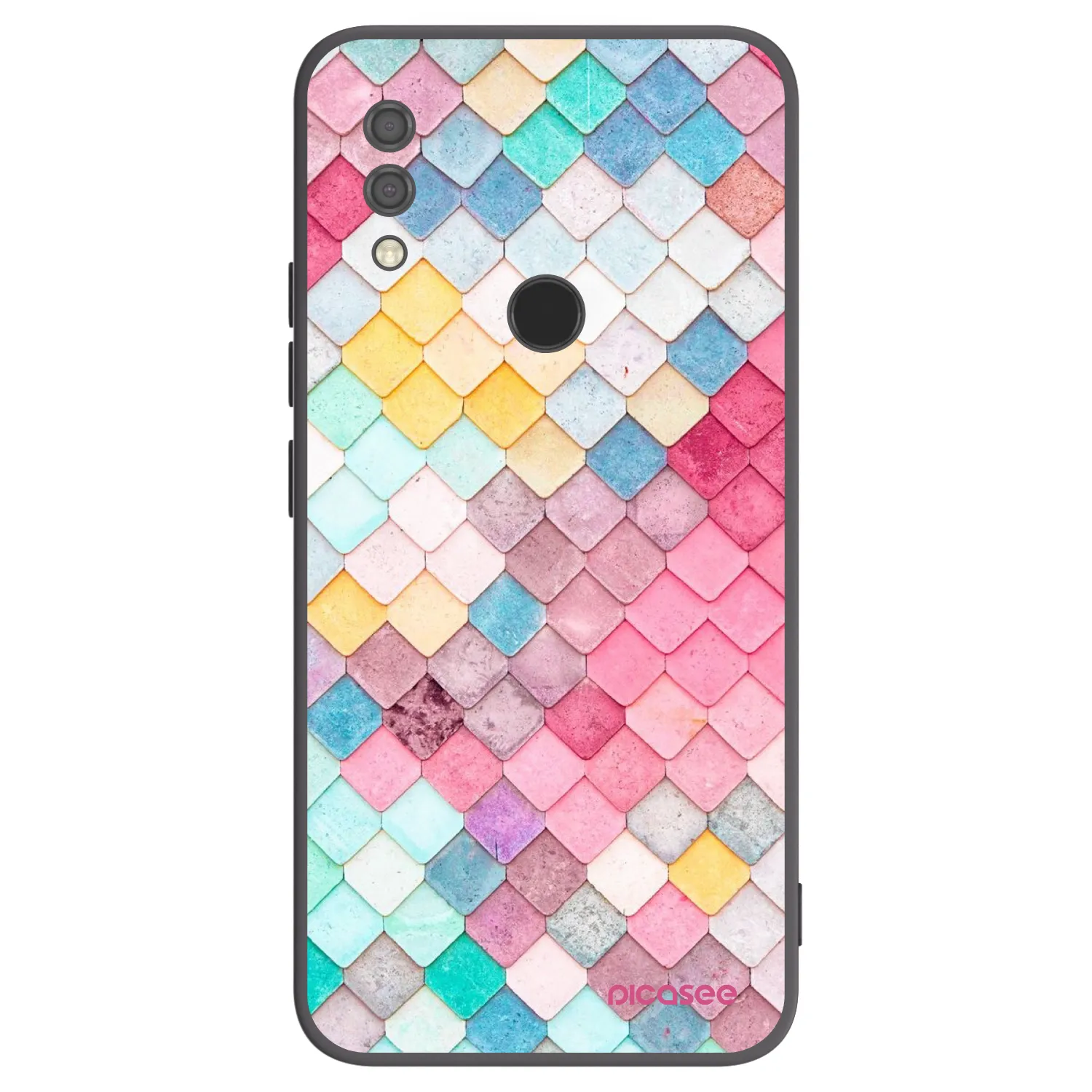 Picasee crna silikonska maskica za Xiaomi Redmi 7 - Colorful roof