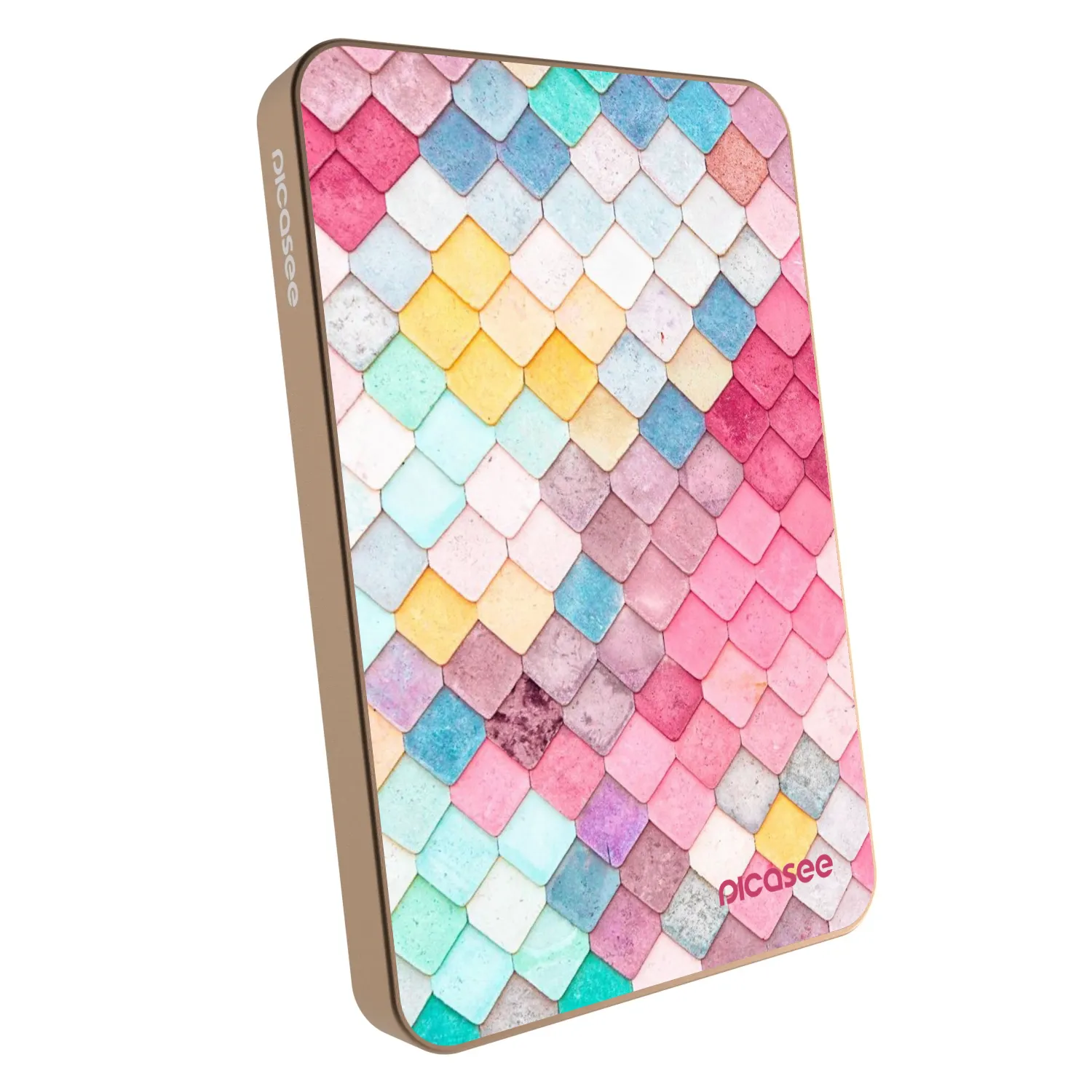 Picasee Prijenosni punjač s MagSafe 5 000 mAh Zlatni - Colorful roof