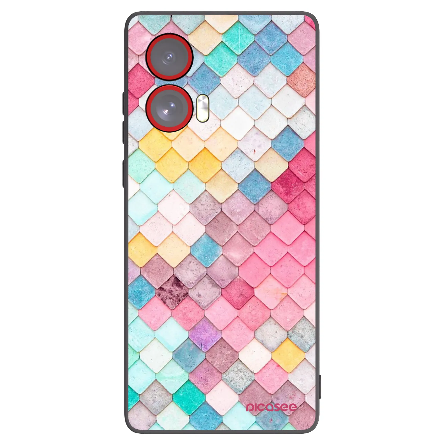 Picasee crna silikonska maskica za Motorola Edge 50 Fusion - Colorful roof