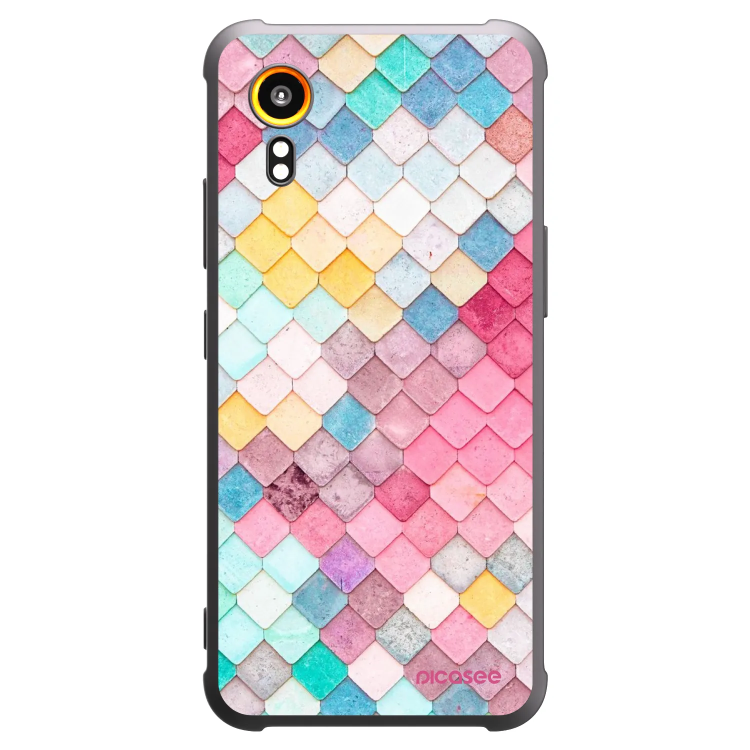 Picasee crna silikonska maskica za Samsung Galaxy Xcover 7 - Colorful roof