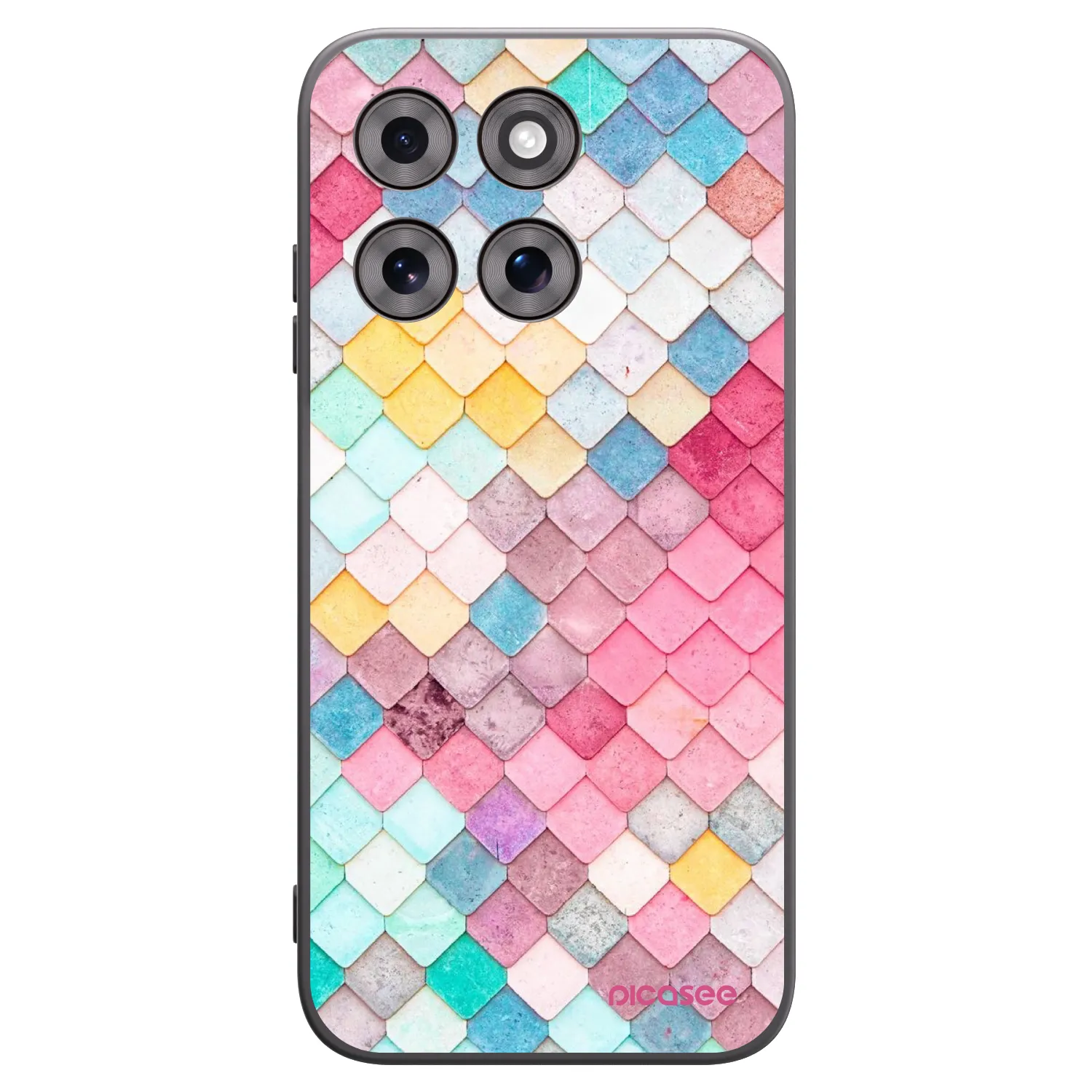 Picasee crna silikonska maskica za Motorola Moto G77 - Colorful roof