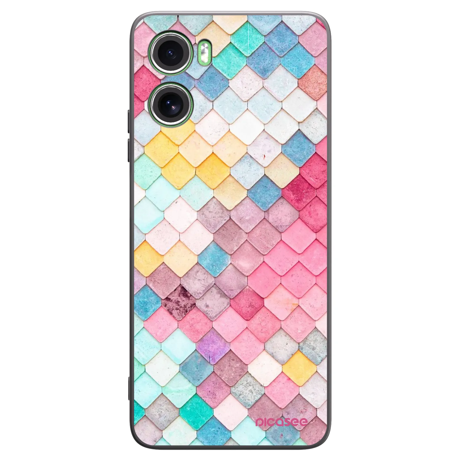 Picasee crna silikonska maskica za Motorola Moto G06 - Colorful roof