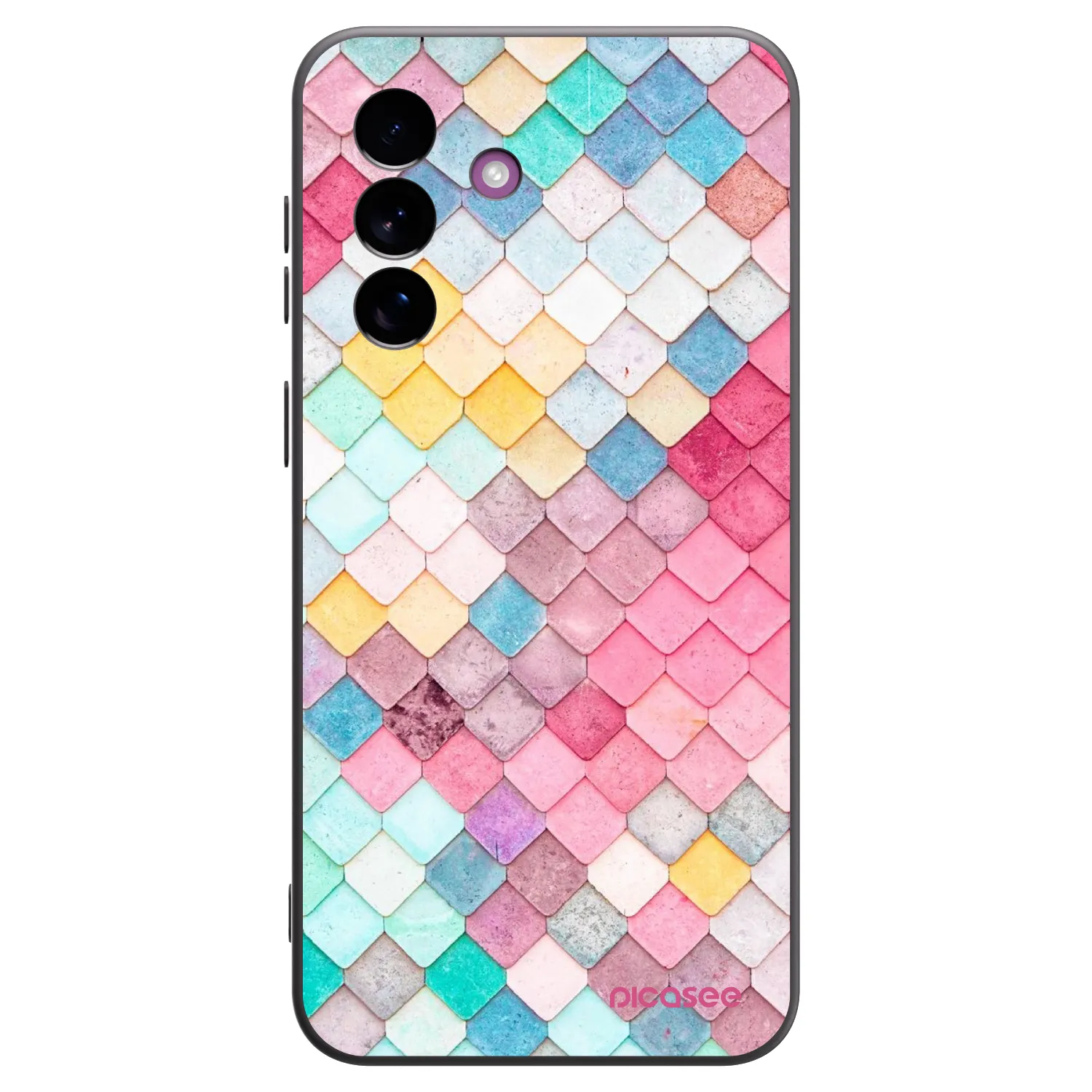 Picasee crna silikonska maskica za Samsung Galaxy A37 - Colorful roof