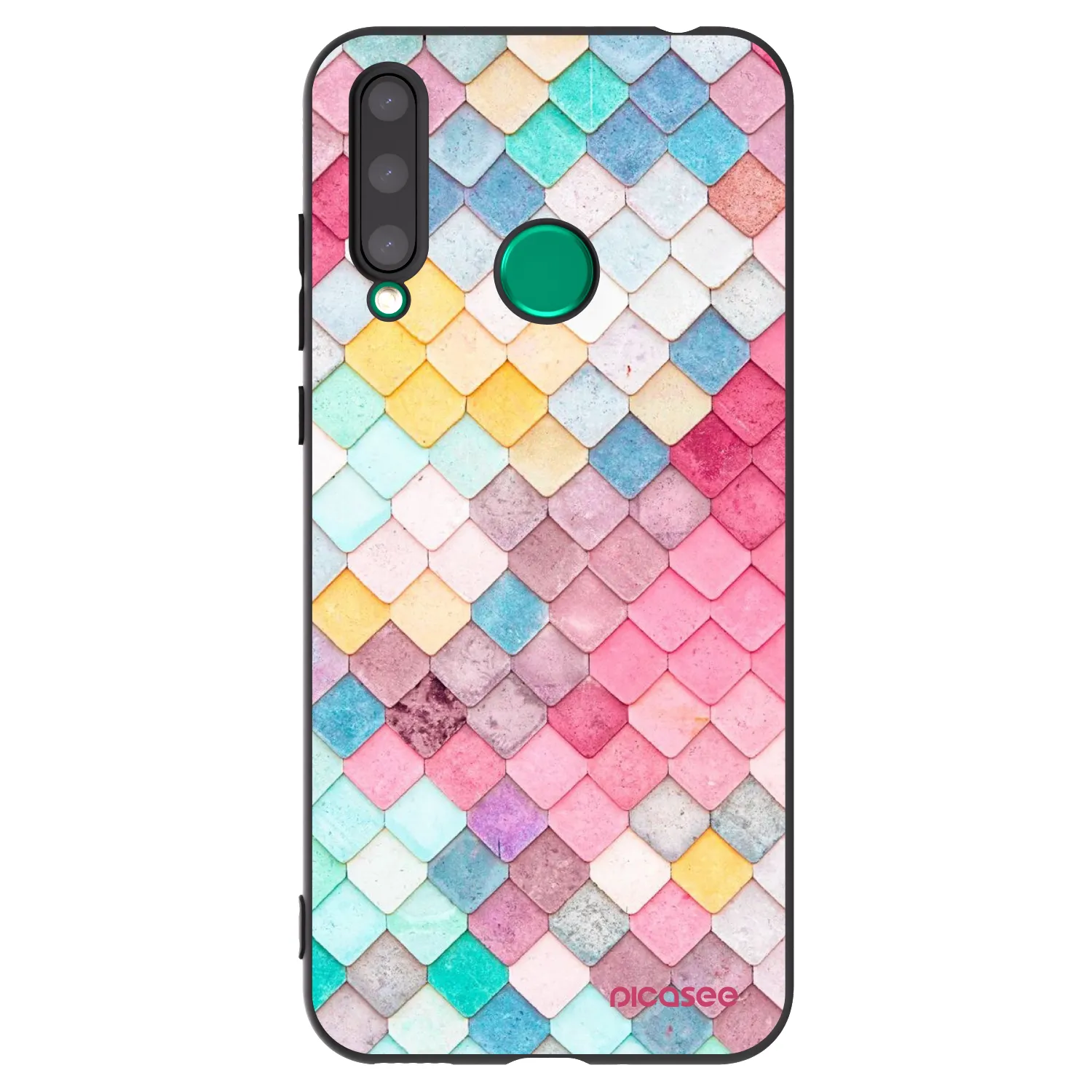 Picasee crna silikonska maskica za Honor 20 Lite - Colorful roof