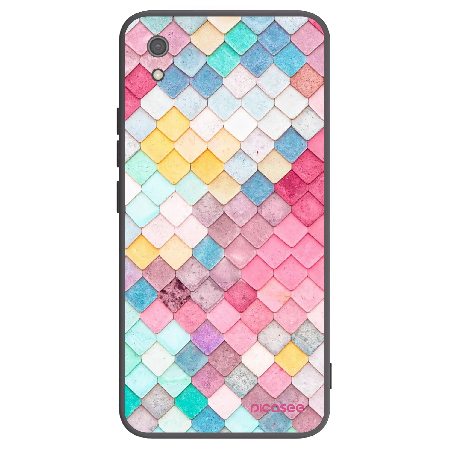 Picasee crna silikonska maskica za Xiaomi Redmi 7A - Colorful roof