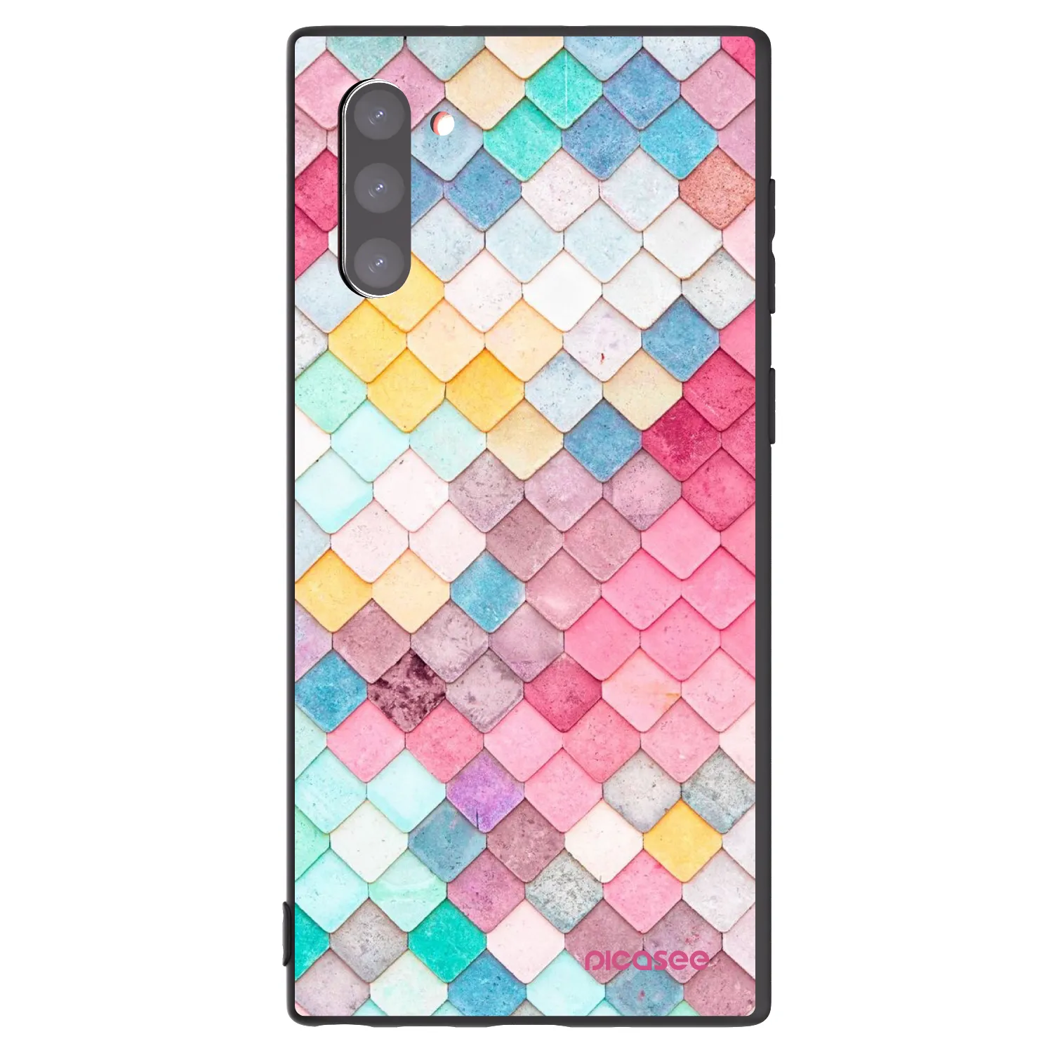 Picasee crna silikonska maskica za Samsung Galaxy Note 10 N970F - Colorful roof