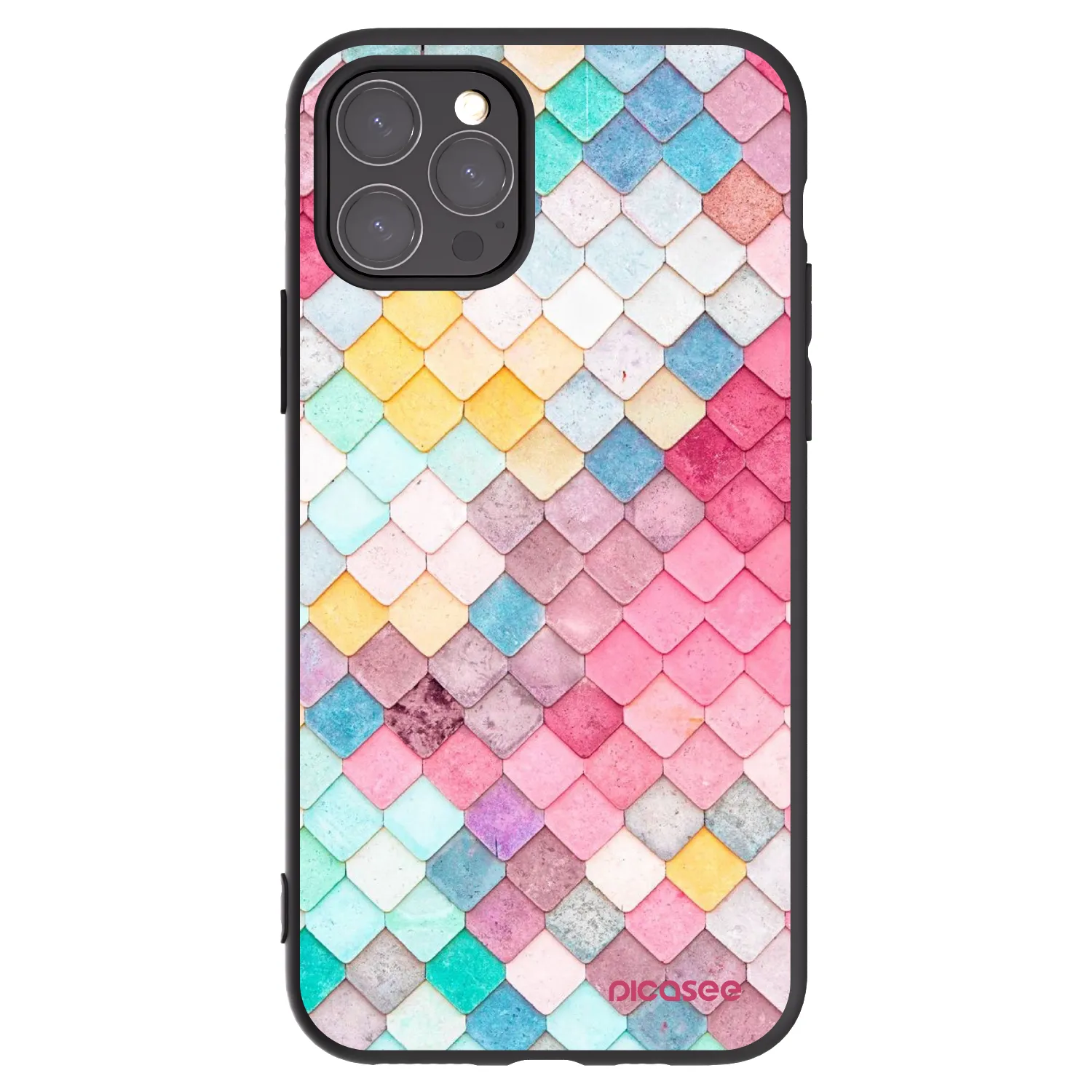 Picasee crna silikonska maskica za Apple iPhone 11 Pro - Colorful roof