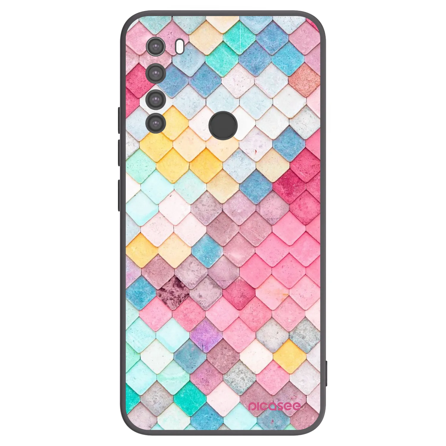 Picasee crna silikonska maskica za Xiaomi Redmi Note 8 - Colorful roof
