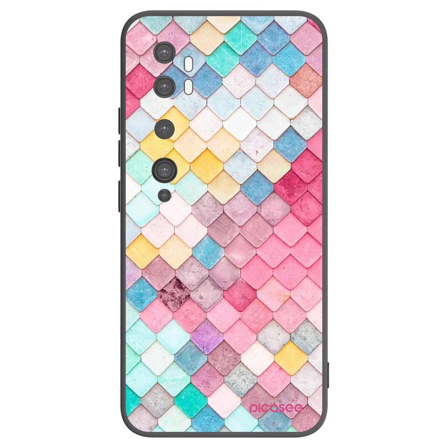Picasee crna silikonska maskica za Xiaomi Mi Note 10 (Pro) - Colorful roof