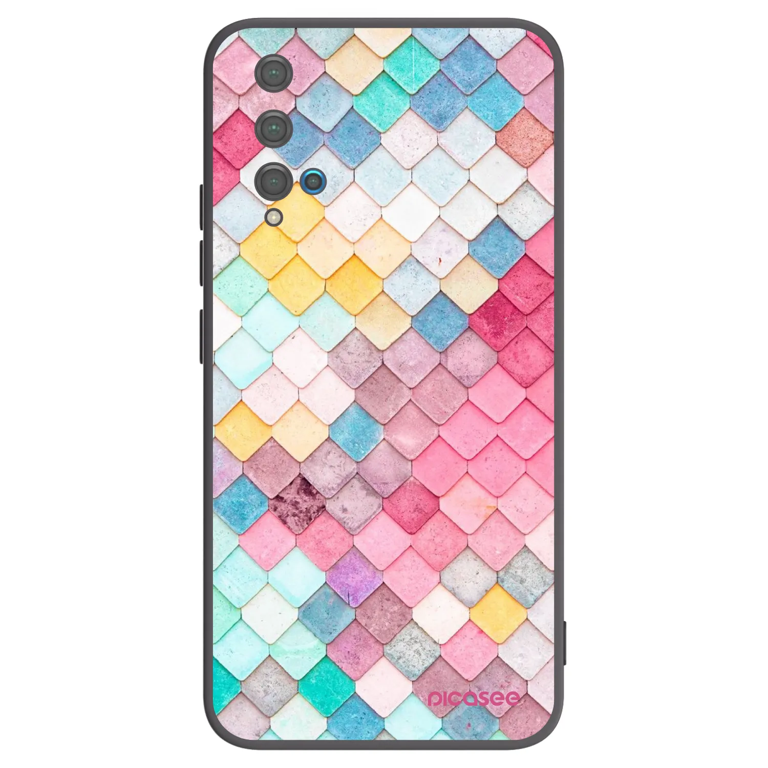 Picasee crna silikonska maskica za Huawei Nova 5T - Colorful roof