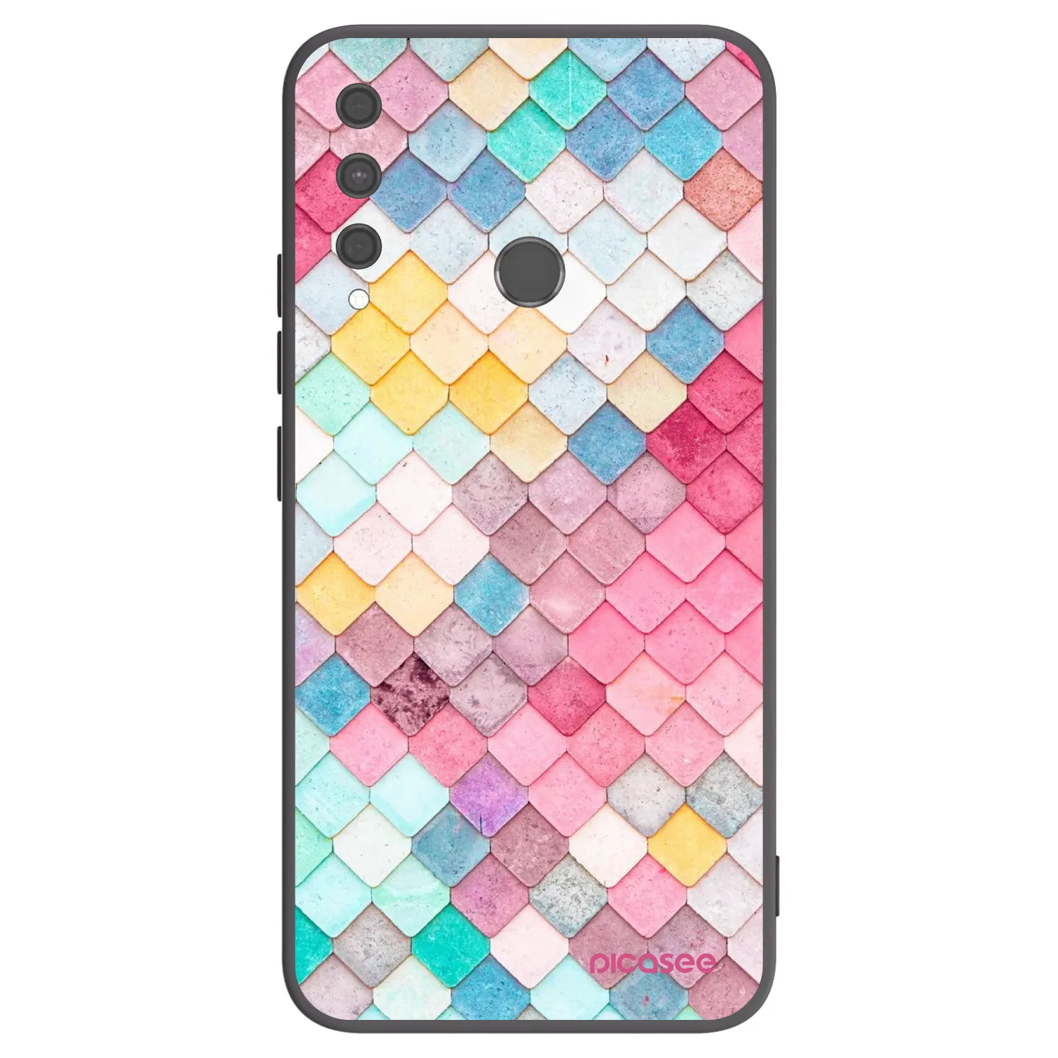 Picasee crna silikonska maskica za Huawei P40 Lite E - Colorful roof