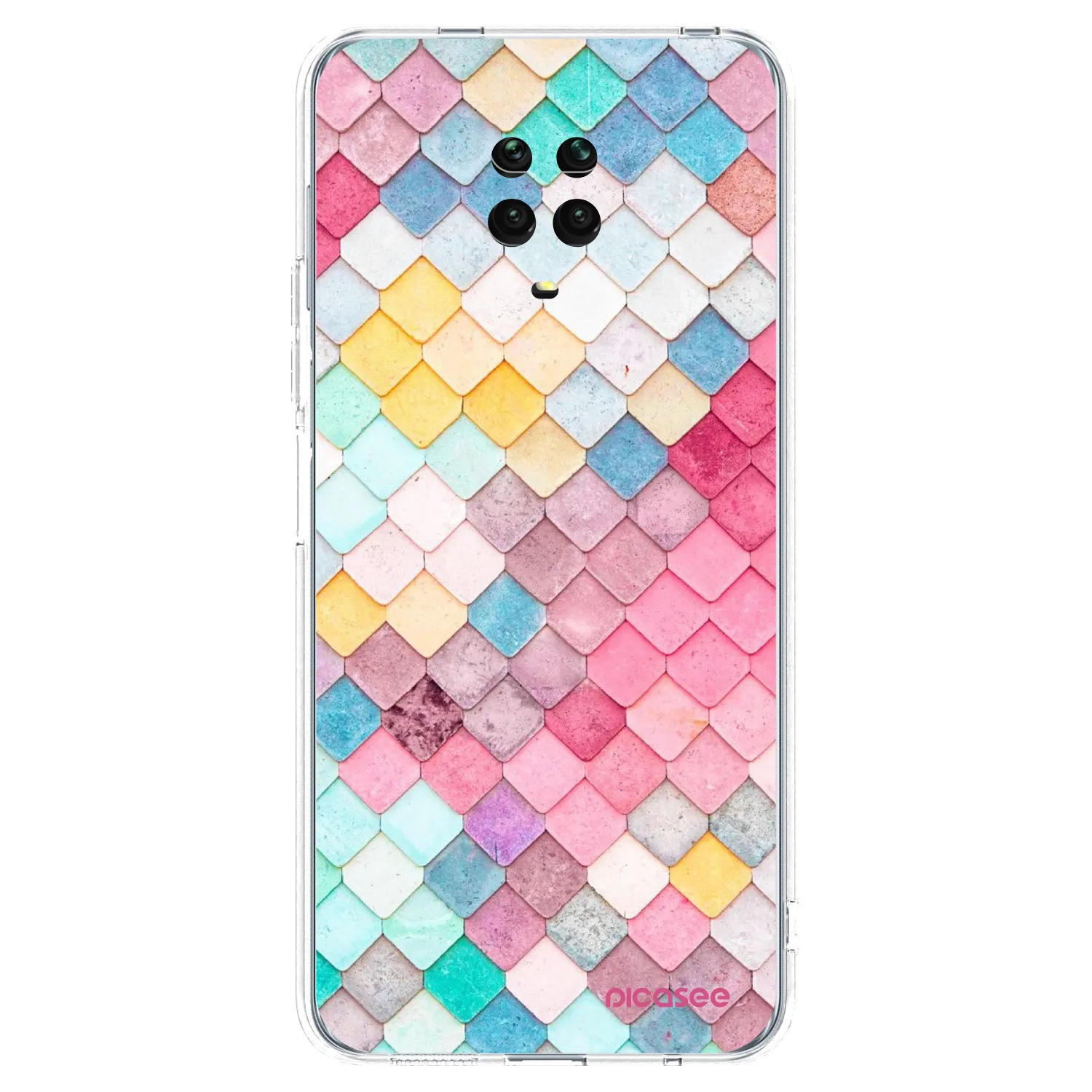 Picasee silikonska prozirna maskica za Xiaomi Redmi Note 9 Pro - Colorful roof