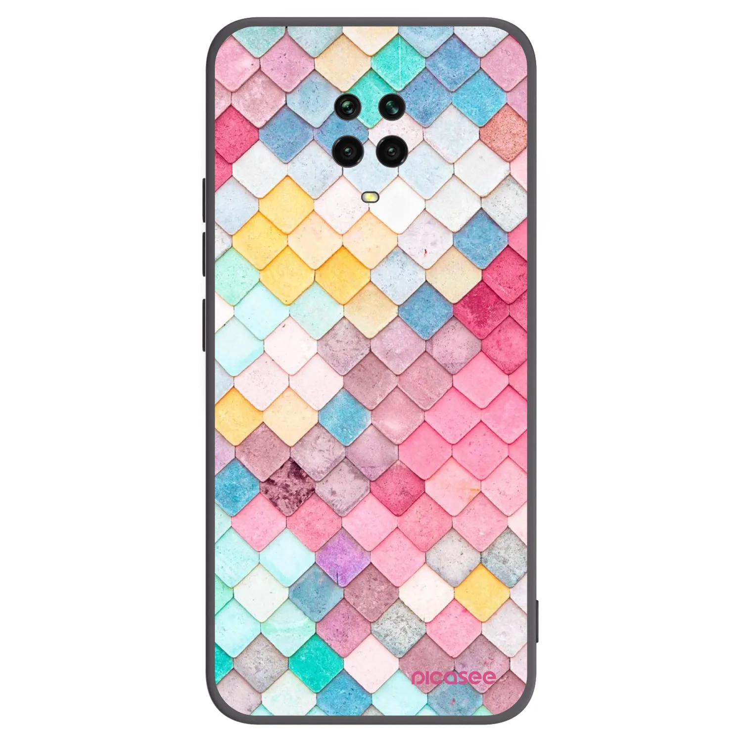 Picasee crna silikonska maskica za Xiaomi Redmi Note 9 Pro - Colorful roof
