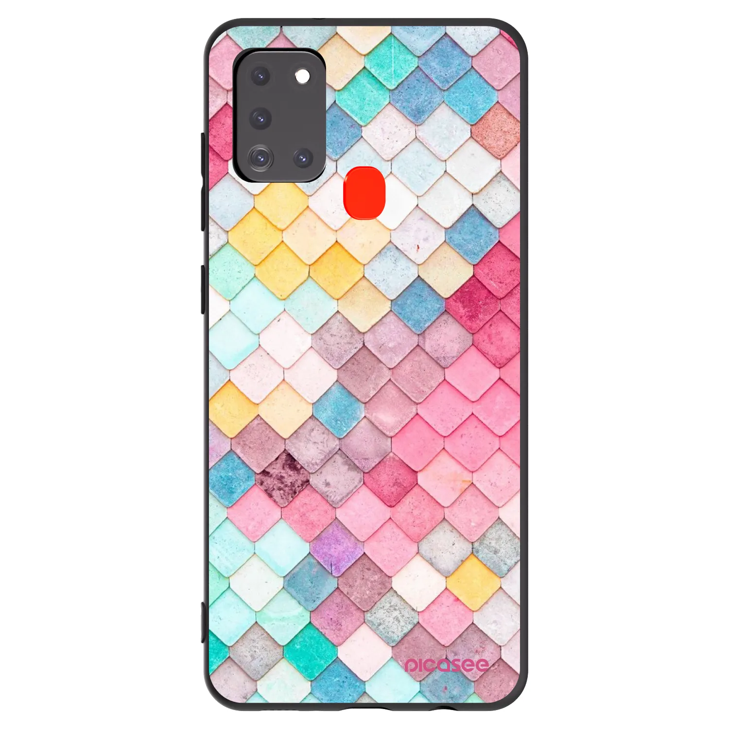 Picasee crna silikonska maskica za Samsung Galaxy A21s - Colorful roof