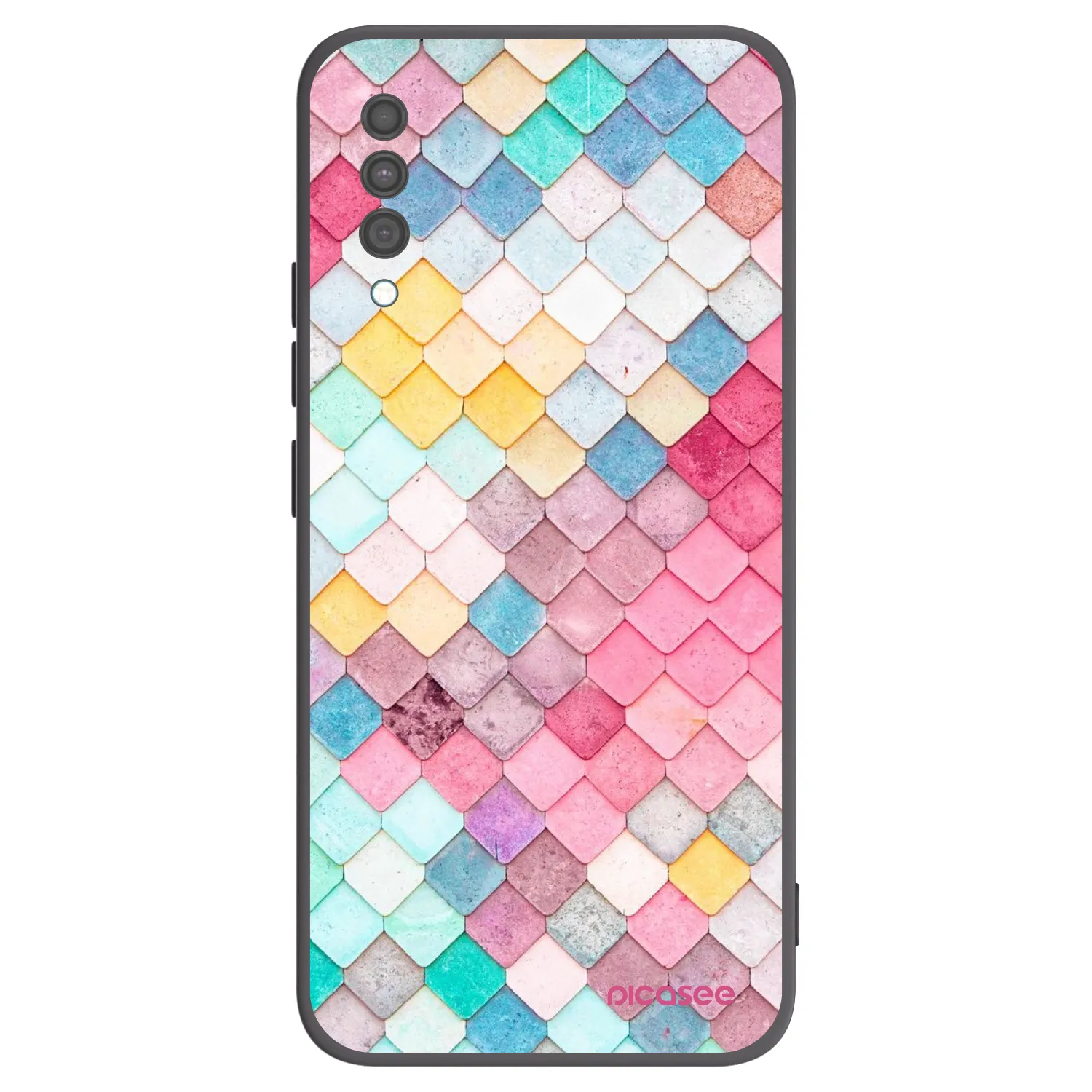 Picasee crna silikonska maskica za Samsung Galaxy A30s A307F - Colorful roof