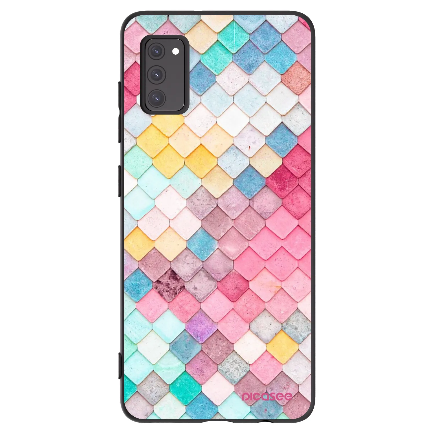 Picasee crna silikonska maskica za Samsung Galaxy A41 A415F - Colorful roof