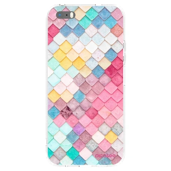Picasee silikonska prozirna maskica za Apple iPhone 5/5S/SE - Colorful roof