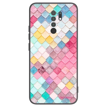 Picasee crna silikonska maskica za Xiaomi Redmi 9 - Colorful roof