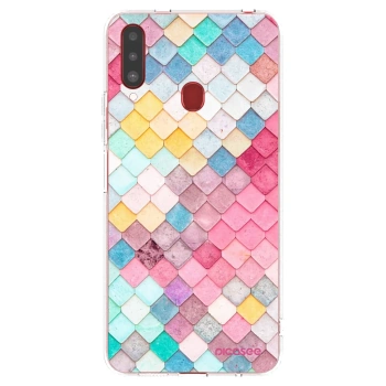 Picasee silikonska prozirna maskica za Samsung Galaxy A20s - Colorful roof