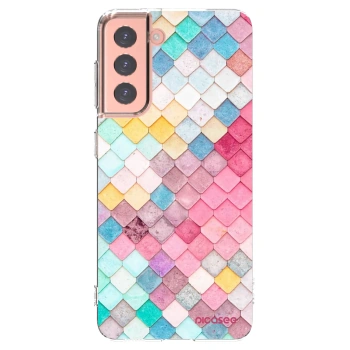 Picasee silikonska prozirna maskica za Samsung Galaxy S21 5G G991B - Colorful roof