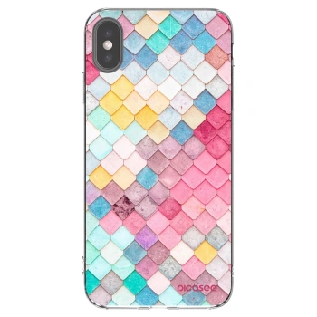 Picasee silikonska prozirna maskica za Apple iPhone XS Max - Colorful roof