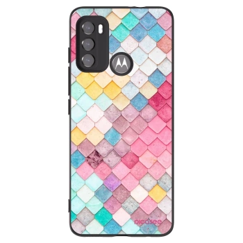 Picasee crna silikonska maskica za Motorola Moto G60 - Colorful roof