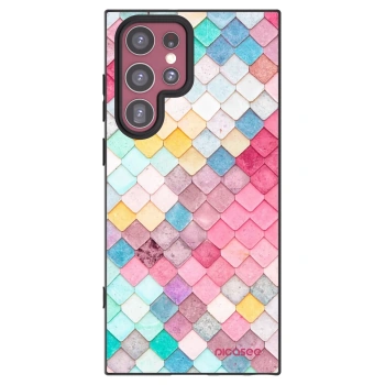 Picasee crna silikonska maskica za Samsung Galaxy S22 Ultra 5G - Colorful roof