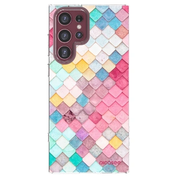 Picasee silikonska prozirna maskica za Samsung Galaxy S22 Ultra 5G - Colorful roof