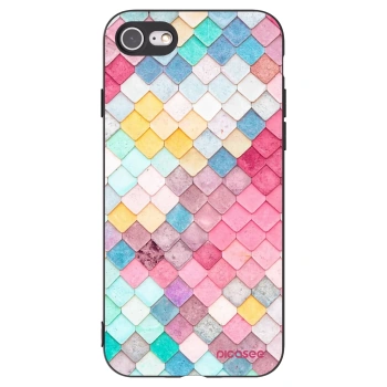 Picasee crna silikonska maskica za Apple iPhone SE 2022 - Colorful roof
