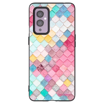 Picasee crna silikonska maskica za OnePlus 9 - Colorful roof