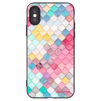 Picasee crna silikonska maskica za Apple iPhone X/XS - Colorful roof