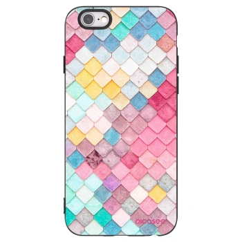 Picasee crna silikonska maskica za Apple iPhone 6/6S - Colorful roof